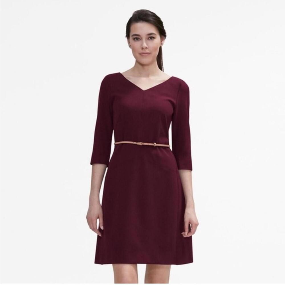 MM.LaFleur Alexandra Dress Claret Burgundy Size 2